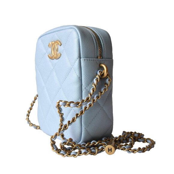Chanel Caviar Quilted Small Vertical Vanity Bag Light Blue - Picture 4 of 6